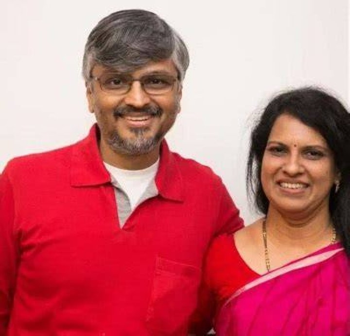 Bharathi Baskar with her spouse Baskar Lakshamanan