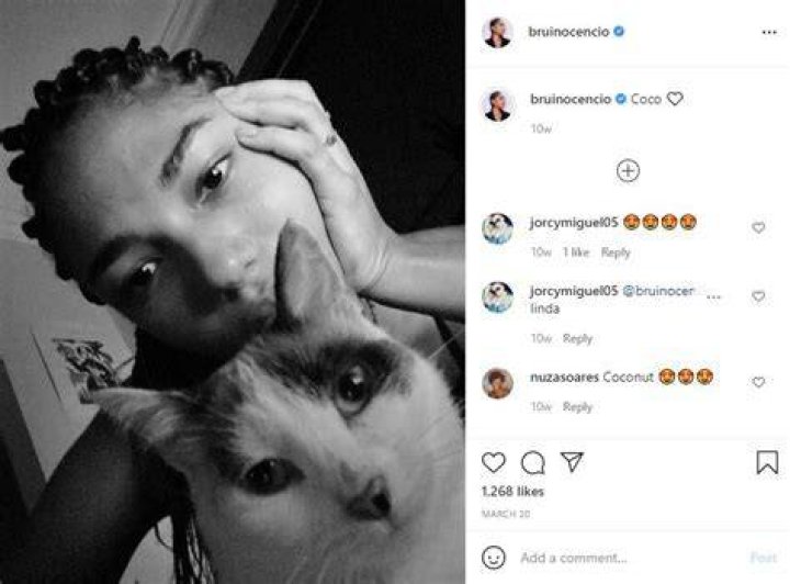 Bruna Inocencio with her cat Coco