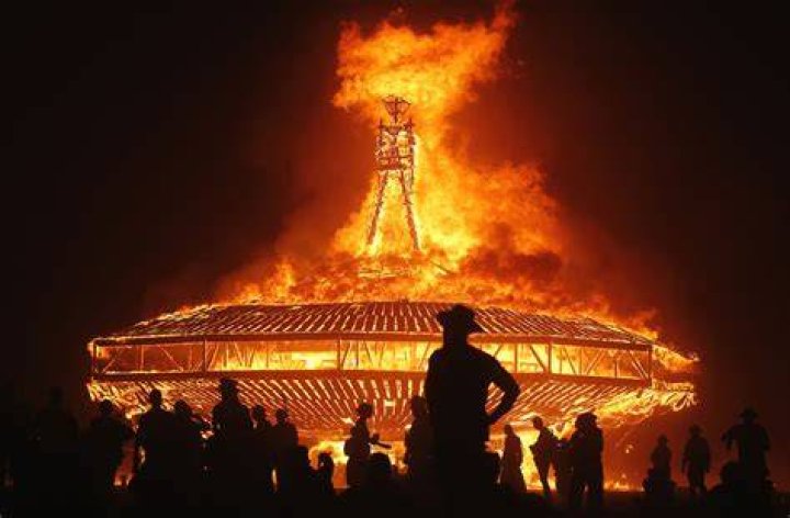Burning Man Night Statue