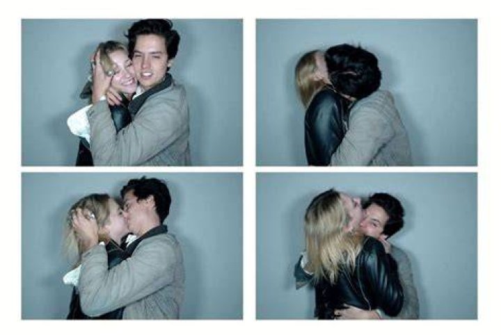 Cole Sprouse and Lili Reinhart met gala blue gown red suit