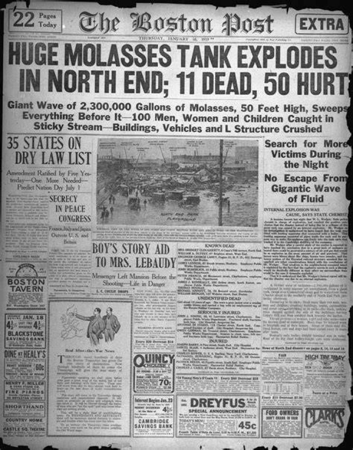 Headlines About The Molasses Disaster In Boston