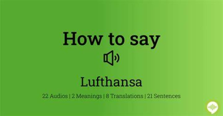 How to pronounce lufthansa