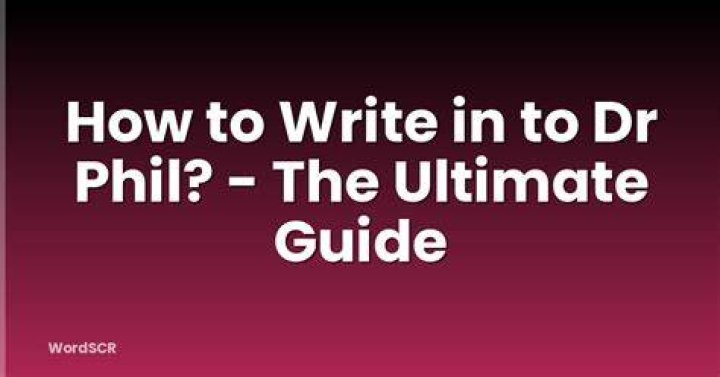 How to write to dr phil
