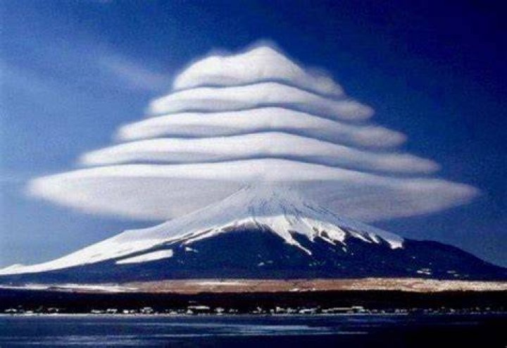 Lenticular Cloud Over Mount Fiji