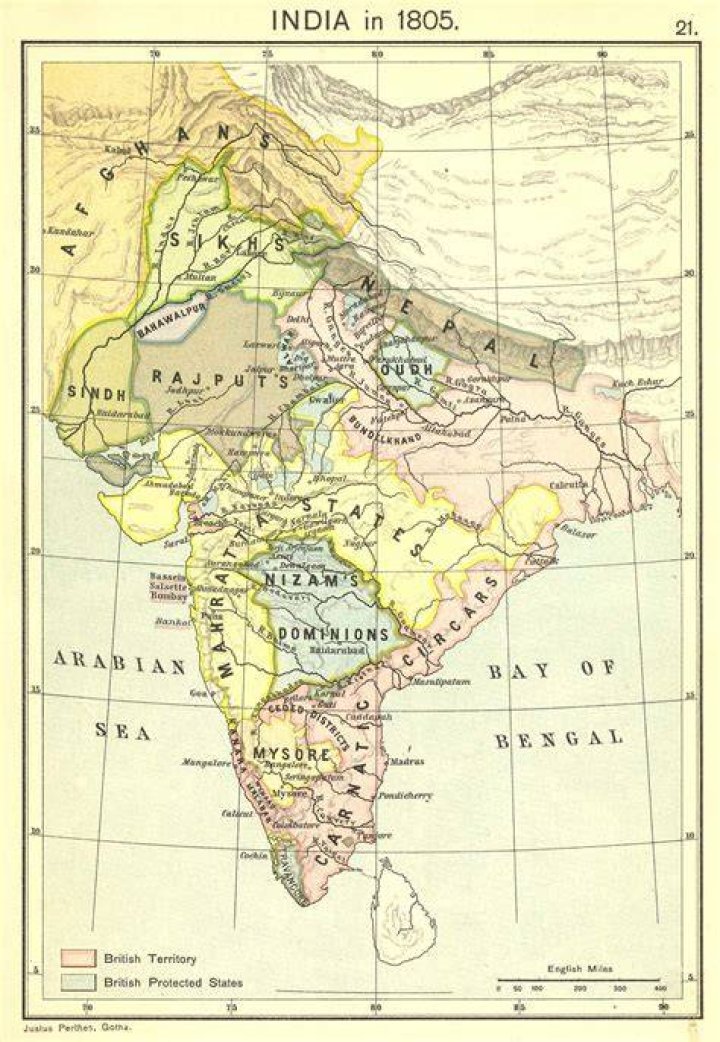 Map Of India 1800