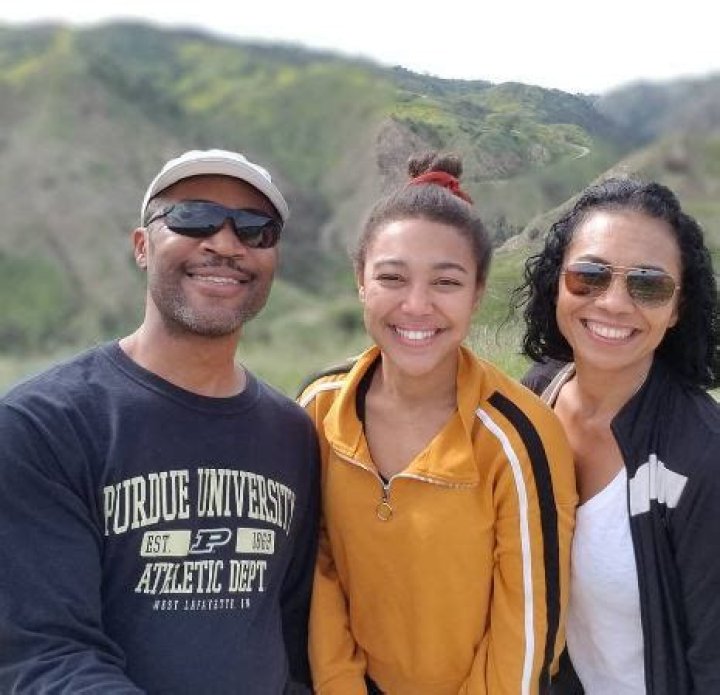 Mychala Lee with her father and mother
