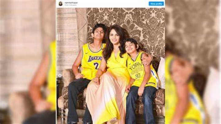 Namita Thapar with her sons's