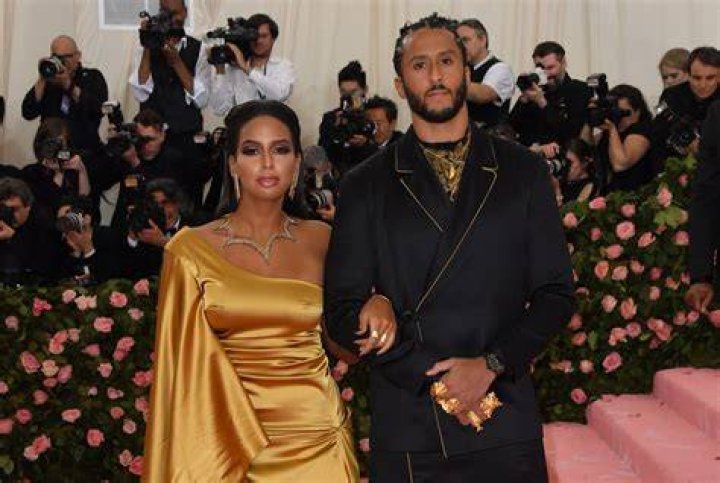 Nessa and Colin Kaepernick 2019 met gala gold dress suit