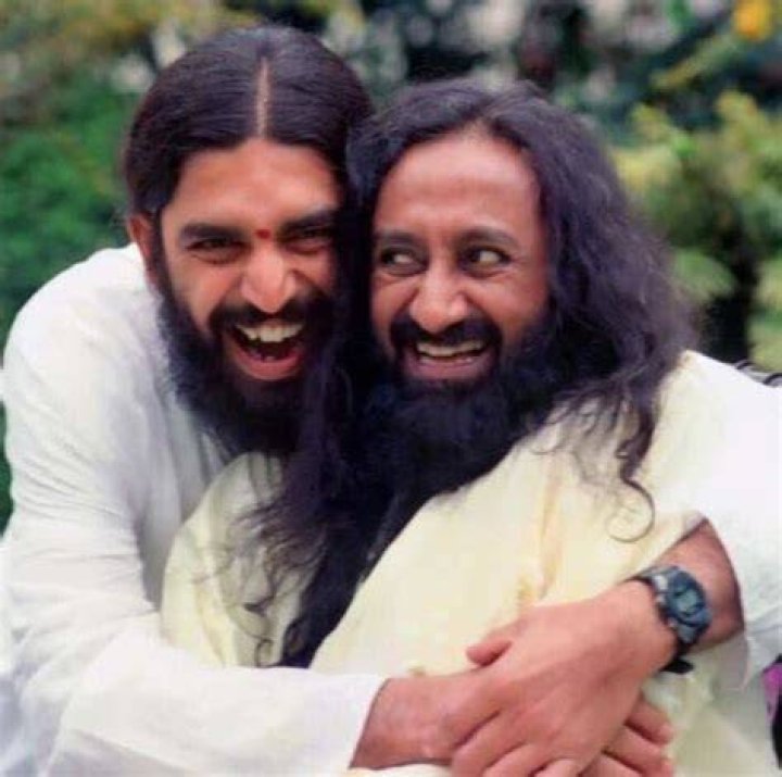 Rishi Nityapragya with his mentor Sri Sri Ravi Shankar Ji