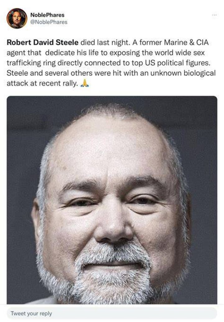 Robert David Steele died due to COVID-19