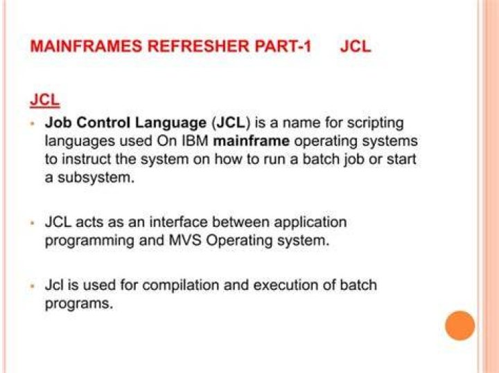 What is jcl in mainframe testing